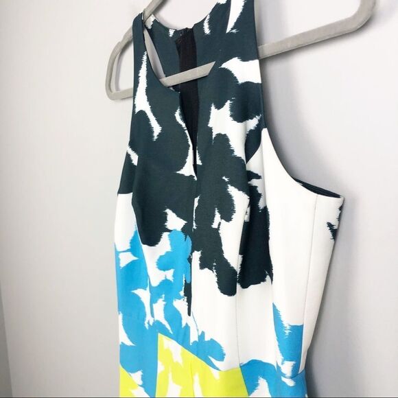 MILLY | Abstract Watercolor Floral Fit & Flare Dress Women’s Size 4 - Picture 2 of 11